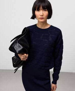 Jacquard knit sweater woman
