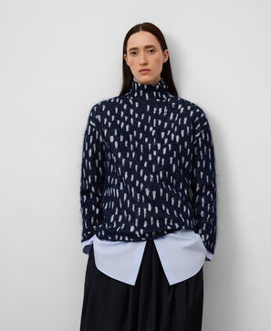 Jersey estampado punto jacquard mujer