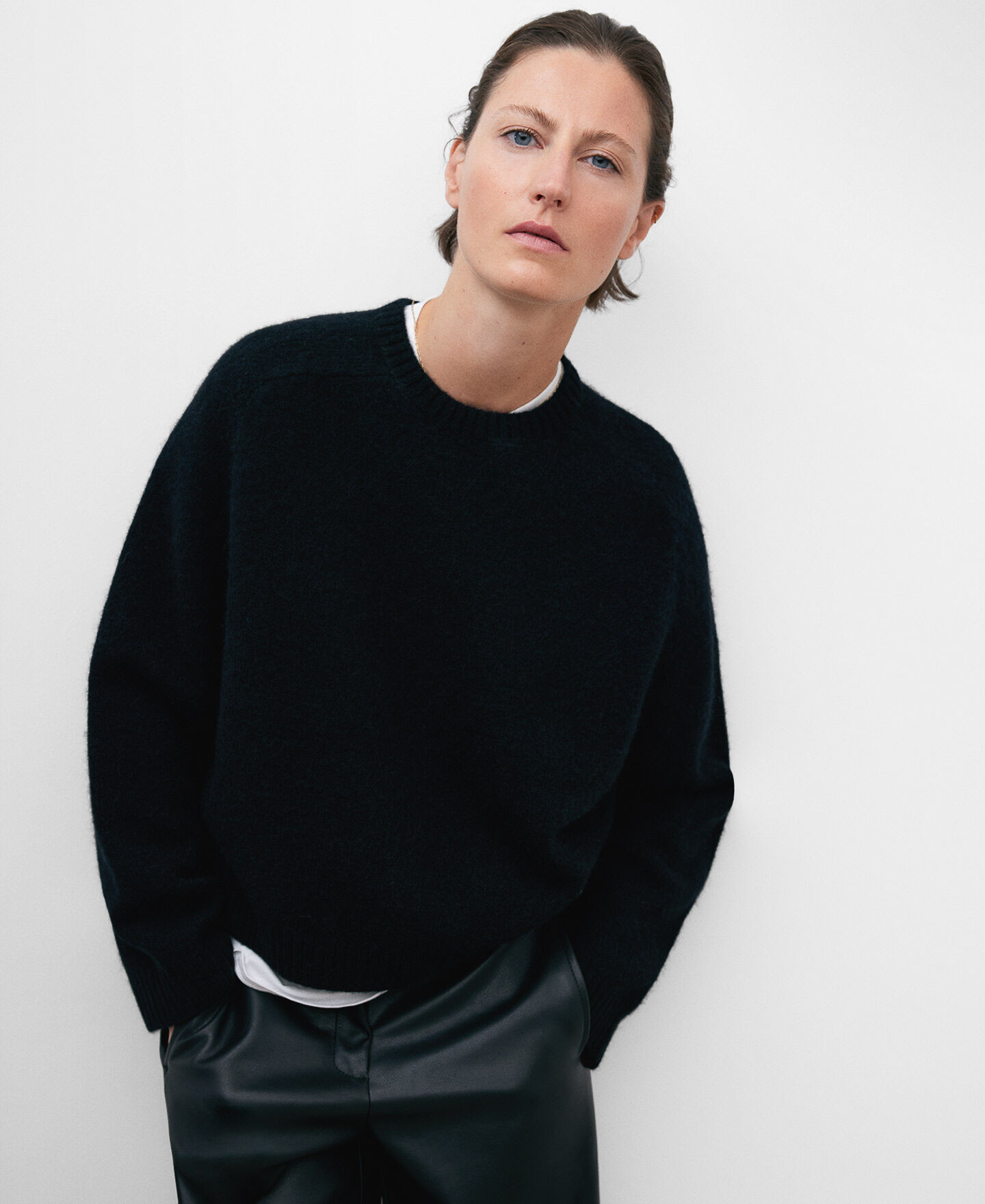Plain black sale sweater women's