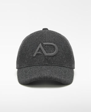 Wool blend embroidered logo cap