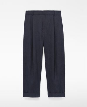 Oversize pleated corduroy trousers