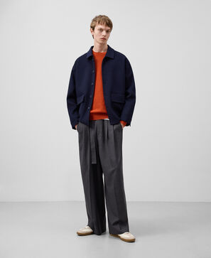 Cotton knit structure sweater man