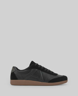 Suede and leather maxi logo sneaker man