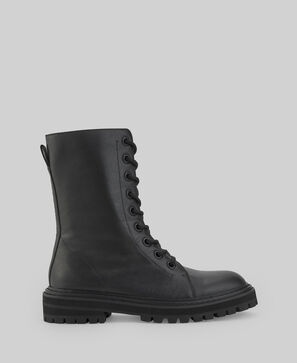 Leather combat boot woman