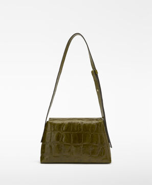Mica croc-effect crossbody