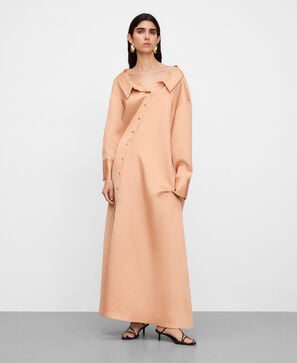 Unconstructed collar shirt dress