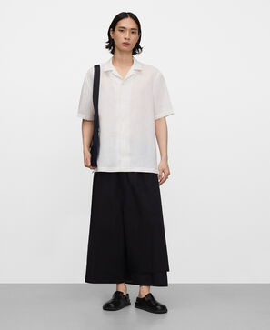 Hemd mit Bowlingkragen, gestreift, aus europ&auml;ischem Leinen