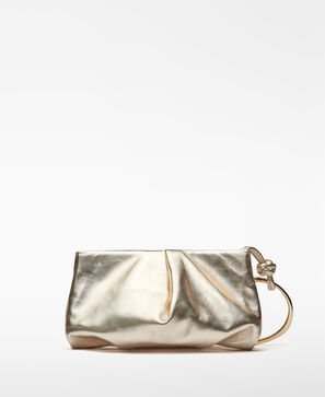Leather metallic clutch