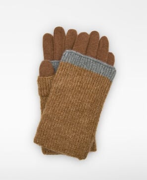 Convertible knit gloves woman