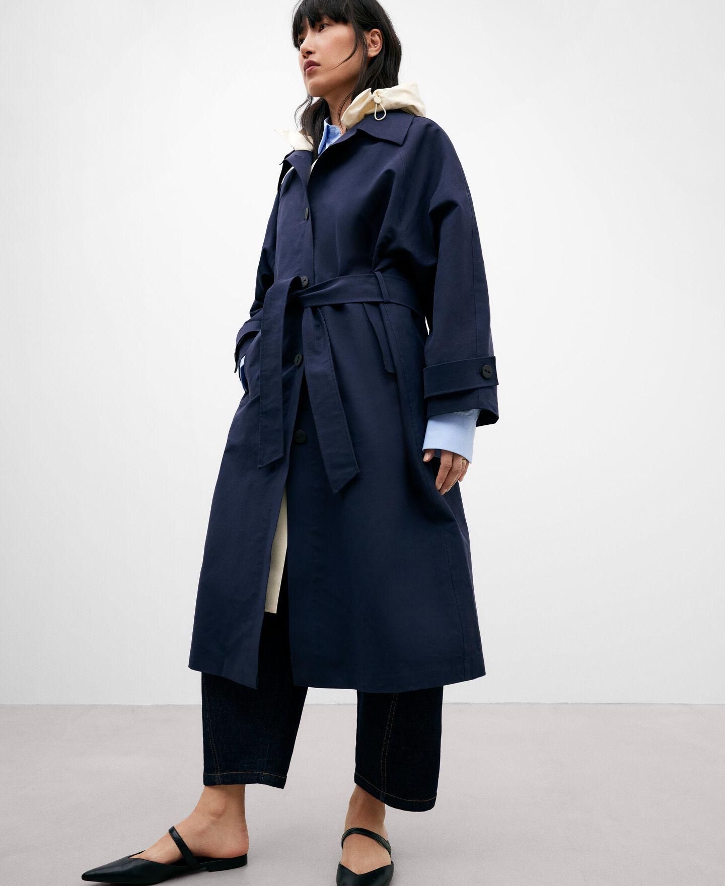 Detachable hooded straight trench coat AD Espa a