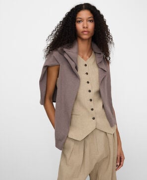 European linen tailored vest