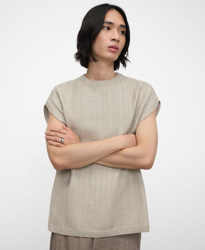 Oversize-Weste mit Raffia-Struktur