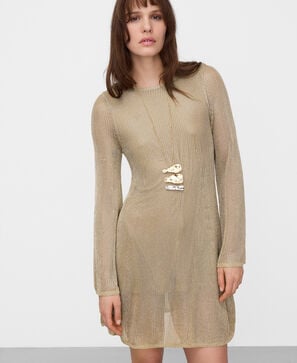 Vestido corto punto metalizado