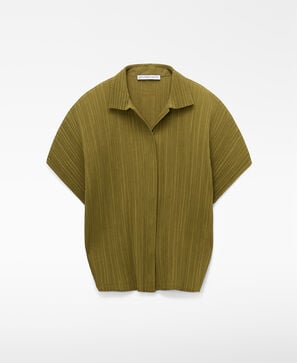Chemise crinkle &agrave; manches japonaises