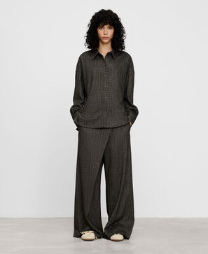 Melange straight shirt