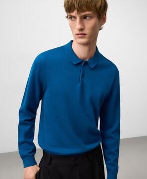 Polo de manga comprida regular fit para homem