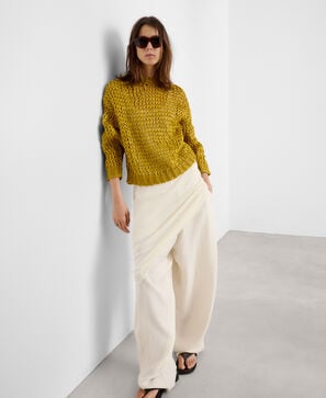 Pull oversize en maille ouverte de cupro