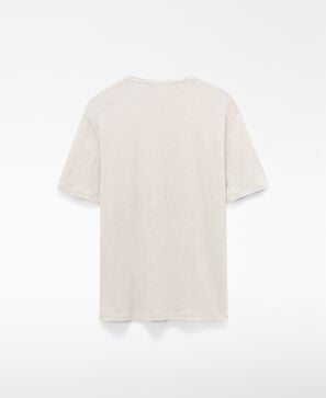 T-shirt de corte regular em linho europeu