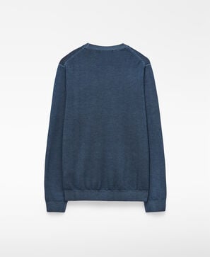Garment-dyed merino wool sweater