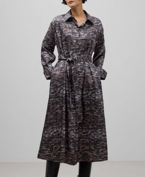 Animal print shirt dress woman