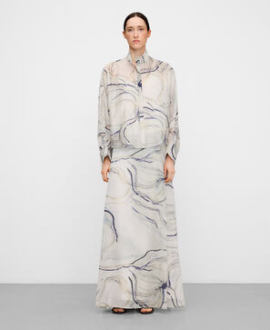 Semi-sheer printed shirt