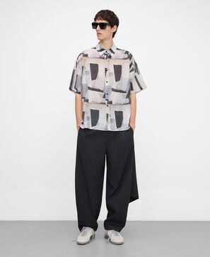Printed oversize shirt man