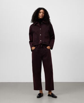 Washed denim short jacket woman