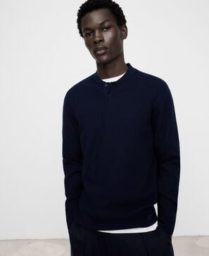 Polo colarinho bomber malha estruturada