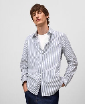 Striped regular fit shirt man