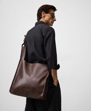Shopper piel marrón hombre