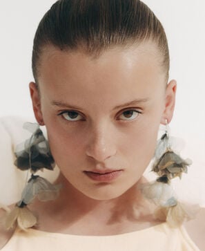Organza flower maxi earrings