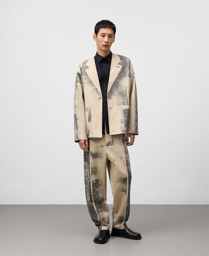 Aged-effect oversize blazer man