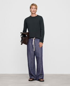 Rolled neck piqu&eacute; sweater