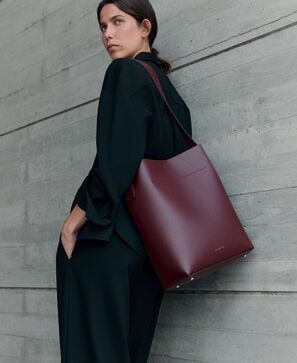 Mica leather hobo bag