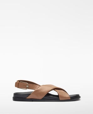 Leather padded-strap sandals