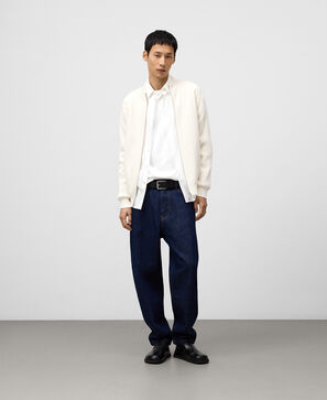 Organic cotton ribbed knit cardigan man