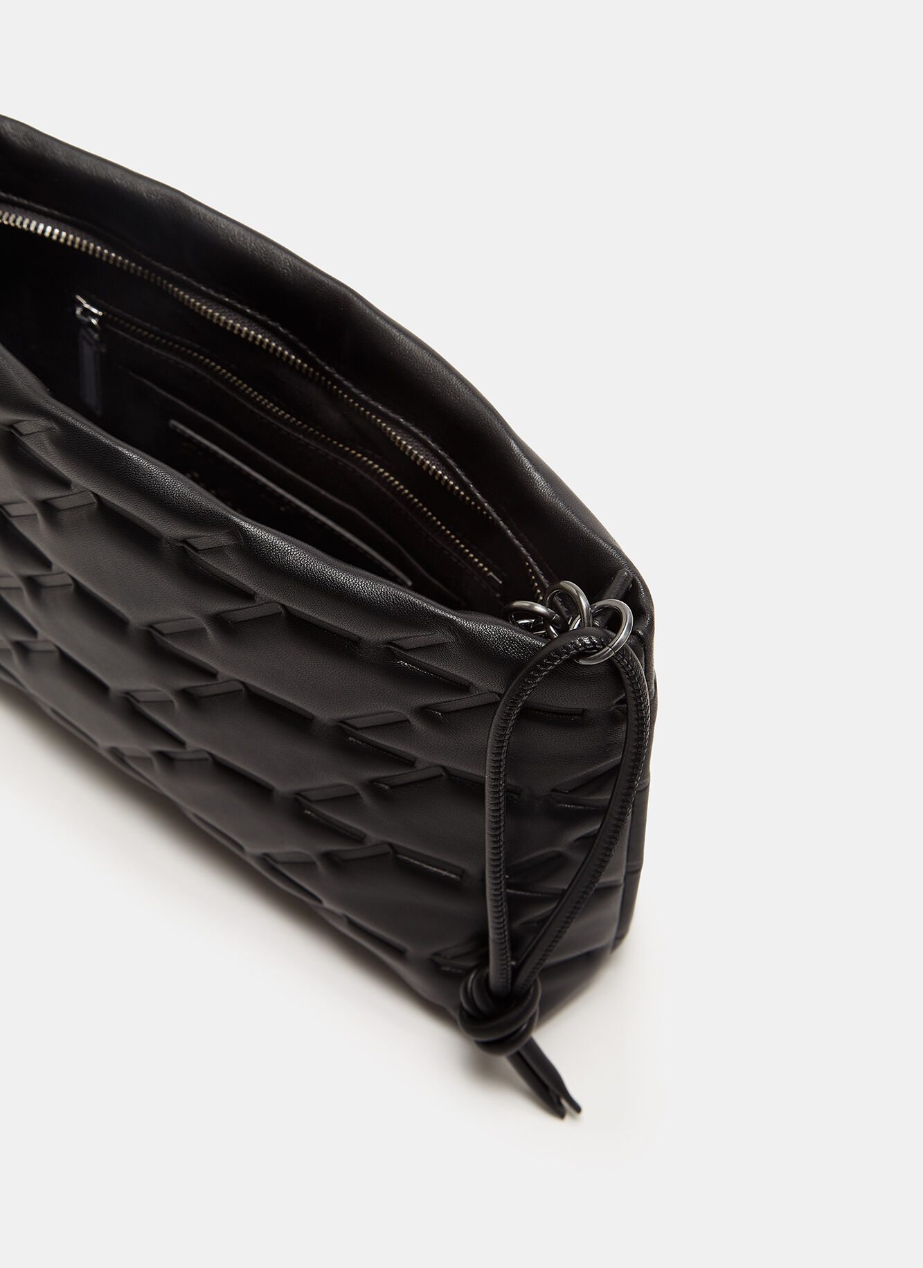 Quilted leather clutch