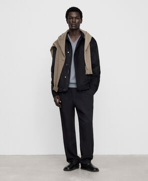 Wool and cotton V-neck sweater