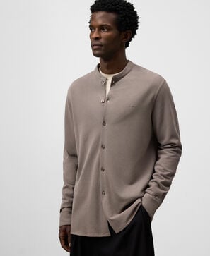 Mandarin collar shirt piqué knit man