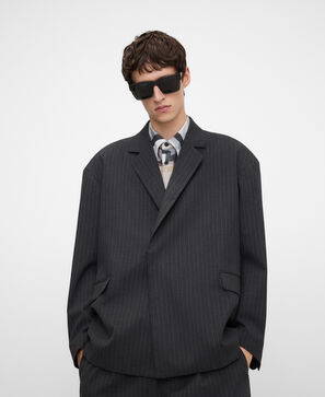 Striped oversize blazer