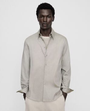 Camisa regular fit cuello italiano