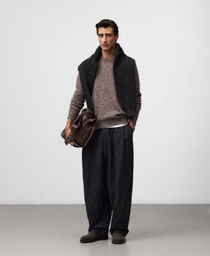 Knitted sweater with mohair and wool man