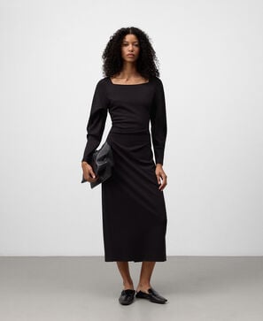 Vestido entallado drapeado mujer