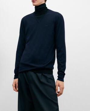 Merino wool V-neck jumper