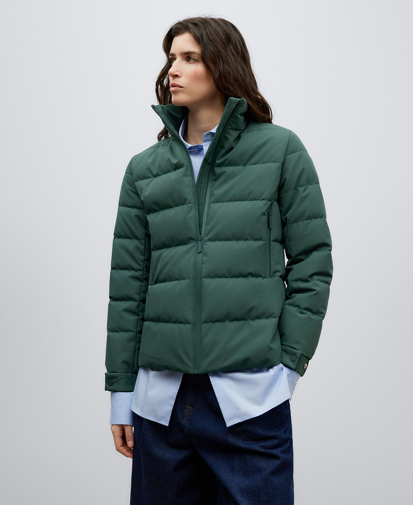 Green fitted jacket top