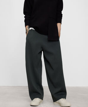 Knit barrel fit trousers
