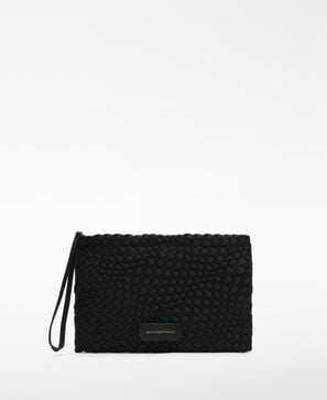 Braided fabric clutch woman