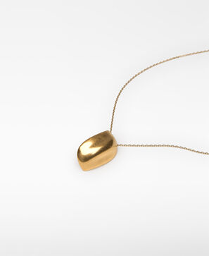 Collar pieza metálica dorada mujer