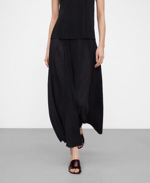 Pantalón palazzo crinkle mujer