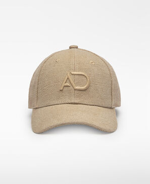 Linen and cotton embroidered logo cap